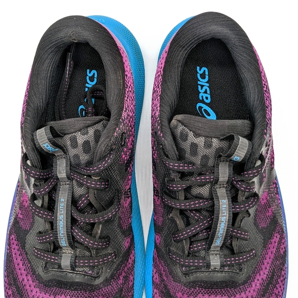 Asics Gel Nimbus Lite 2 Running Shoes Black Purple Blue Women"s Size 9 - Picture 4 of 6